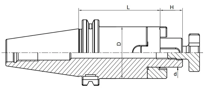 Технические характеристики держателя комбинированной мельницы DIN 69871