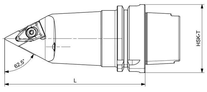 Технические характеристики токарного инструмента HSK-T DDNNN 62,5°/55°/62,5°