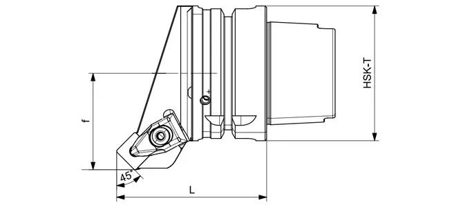 Технические характеристики токарного инструмента HSK T DSSNR | DSSNL 45°/90°