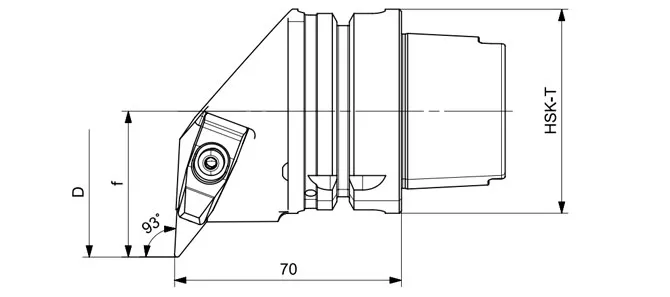 Технические характеристики токарного инструмента HSK-T DVUNR | DVUNL 93°/35°