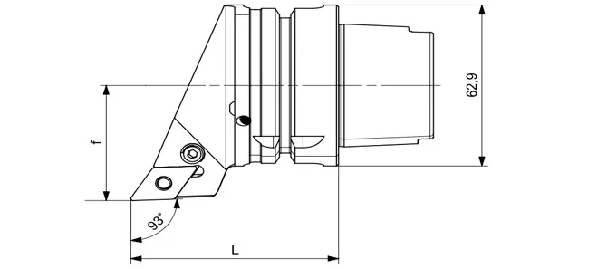 Технические характеристики токарного инструмента HSK-T PDJNR | PDJNL 55°/93°