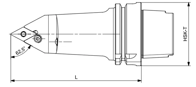Технические характеристики токарного инструмента HSK-T PDNNN 62,5°/55°/62,5°