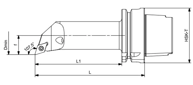 Технические характеристики токарного инструмента HSK-T LONG SDQCR | SDQCL 107,5°/55°
