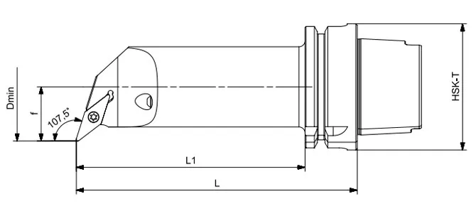 Технические характеристики токарного инструмента HSK-T LONG SVQCR | SVQCL 107,5°/55°