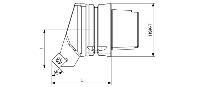 Технические характеристики токарного инструмента HSK-T SSSCR | SSSCL 45°/90°